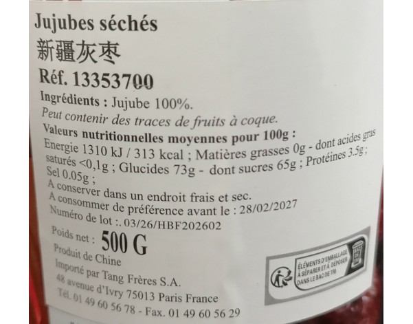 JUJUBES SECHES