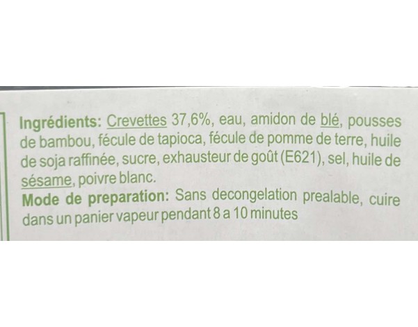 RAVIOLIS AUX CREVETTES SUPERIEUR 33 P. ****