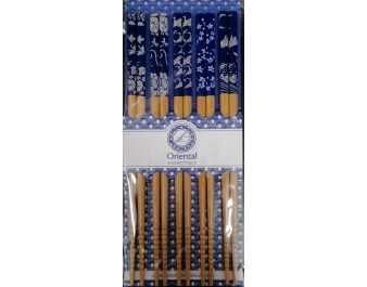 BAGUETTE EN BAMBOU 22.50 CM 5 PAIRES BLEU