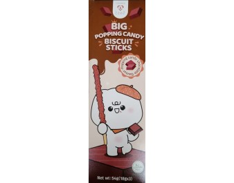 BATONNETS DE BISCUIT SAVEUR CHOCOLAT AVEC BONBONS PETILLANTS