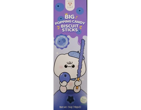 BATONNETS DE BISCUIT SAVEUR MYRTILLE AVEC BONBONS PETILLANTS