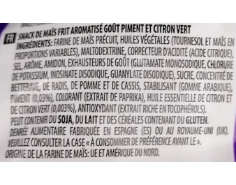 CHIPS AU MAIS CHILI ET CITRON VERT