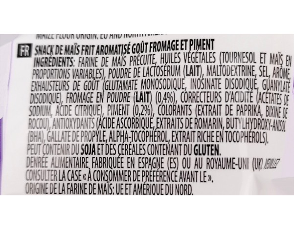 CHIPS AU MAIS FROMAGE VOLCANO