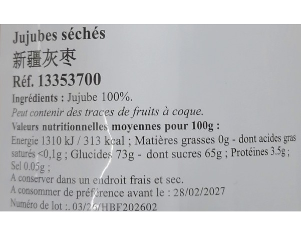 JUJUBES SECHES