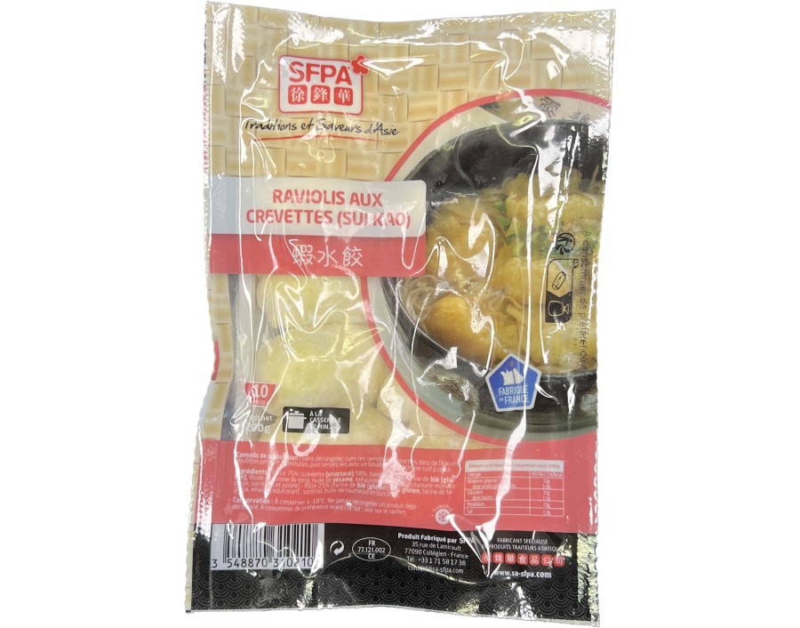 RAVIOLIS CHINOIS AUX CREVETTES 10 P. (SUI KAO) ****