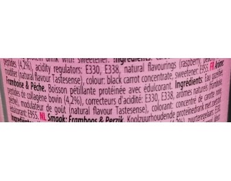 EAU GAZEUSE PROTEINE FRAMBOISE ET PECHE