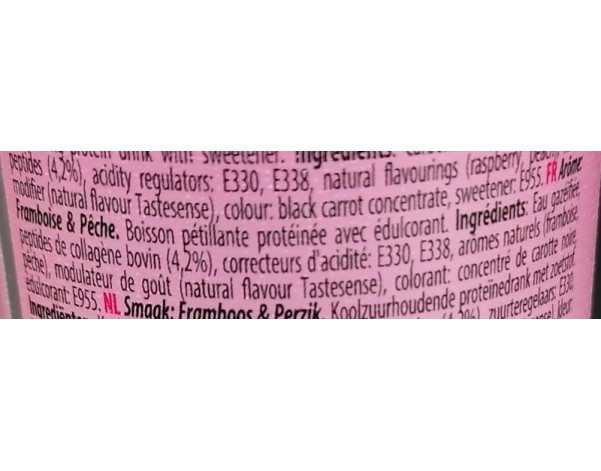EAU GAZEUSE PROTEINE FRAMBOISE ET PECHE