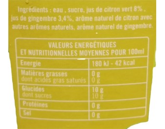 NECTAR CITRON VERT ET GINGEMBRE