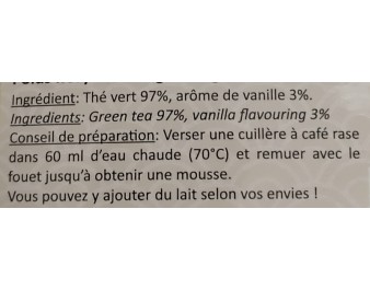 THE VERT SAVEUR VANILLE EN POUDRE (MACHA)