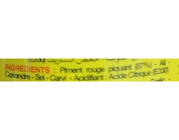 SAUCE DE PIMENT HARISSA