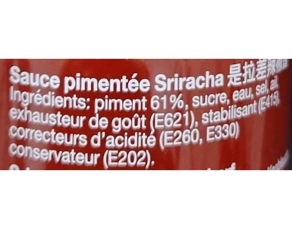 SAUCE DE PIMENT SRIRACHA