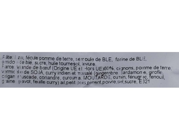 SAMOUSSAS AU BOEUF 50 P. ****