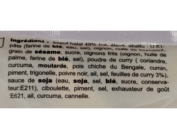 SAMOUSSAS AU BOEUF REUNIONNAIS PIMENTE HALAL 20 P. ****