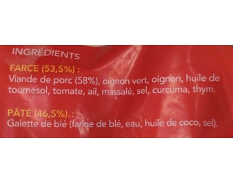 SAMOUSSAS AU PORC 20 P. ****