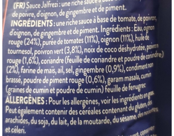 SAUCE DE CURRY JALFREZI