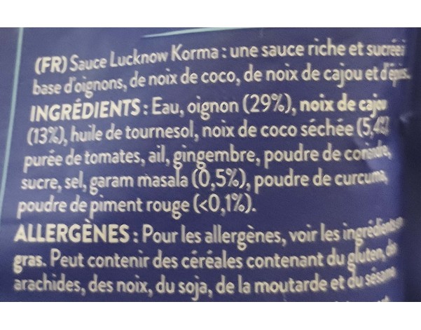 SAUCE DE CURRY KORMA