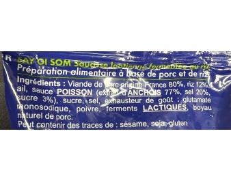 SAUCISSE LAO AU RIZ FERMENTE ****