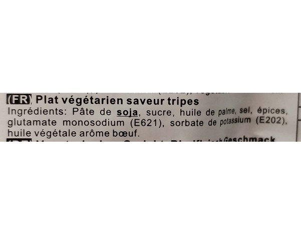 PLAT VEGETARIEN SAVEUR TRIPES