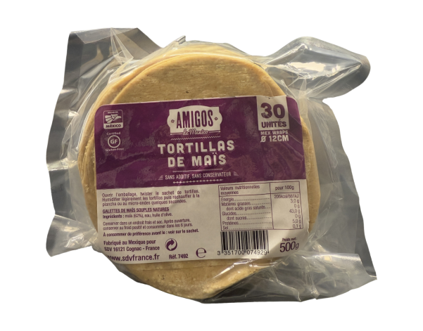 TORTILLAS DE MAIS 12 CM 30 P.