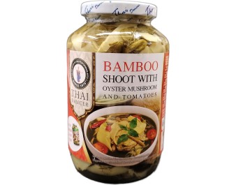 POUSSES DE BAMBOU AIGRE AVEC CHAMPIGNON D’HUITRE ET TOMATE