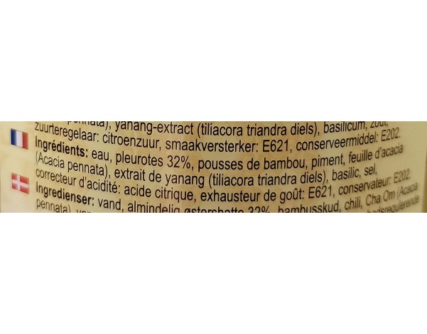 POUSSES DE BAMBOU AIGRE AVEC YANANG ET CHAMPIGNON D’HUITRE STYLE THAI