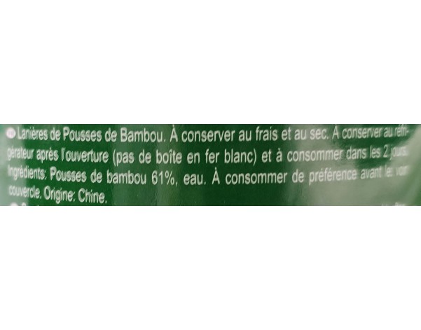 POUSSES DE BAMBOU EN FILAMENTS AU NATUREL