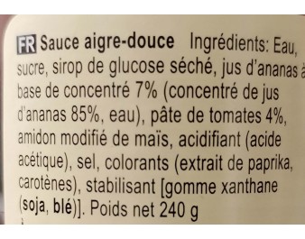 SAUCE AIGRE DOUCE