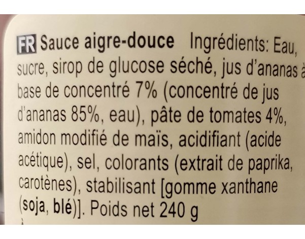 SAUCE AIGRE DOUCE