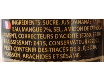SAUCE AU JUS D’ANANAS ET DE MANGUE