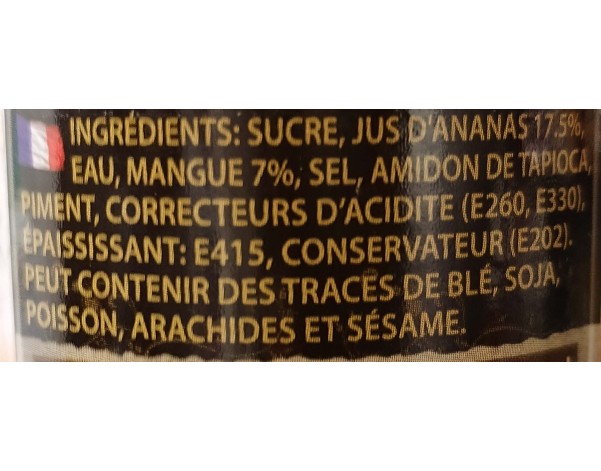SAUCE AU JUS D’ANANAS ET DE MANGUE
