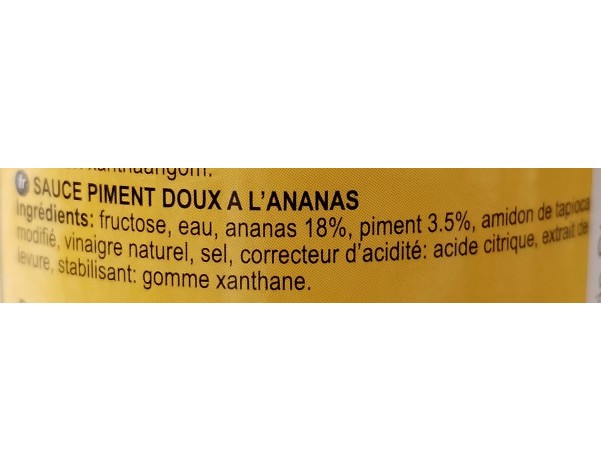 SAUCE DE PIMENT DOUCE A L’ANANAS
