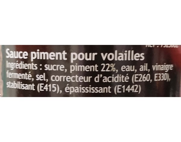 SAUCE DE PIMENT POUR POULET