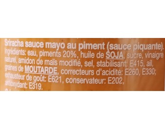 SAUCE DE PIMENT SRIRACHA A LA MOUTARDE