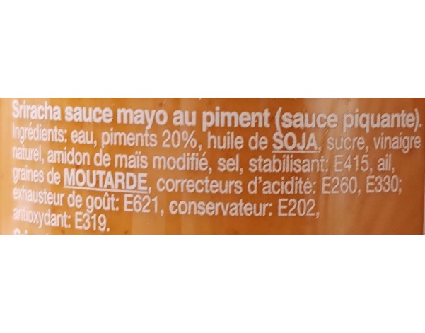 SAUCE DE PIMENT SRIRACHA A LA MOUTARDE