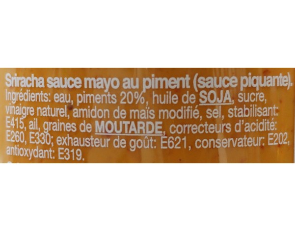SAUCE DE PIMENT SRIRACHA A LA MOUTARDE