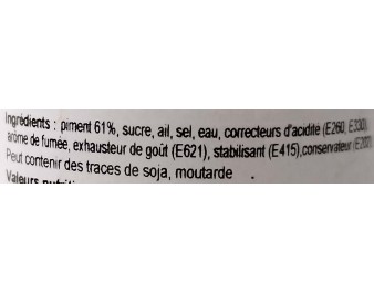 SAUCE DE PIMENT SRIRACHA FUME