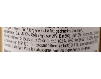 SAUCE DE SOJA AUX CHAMPIGNONS