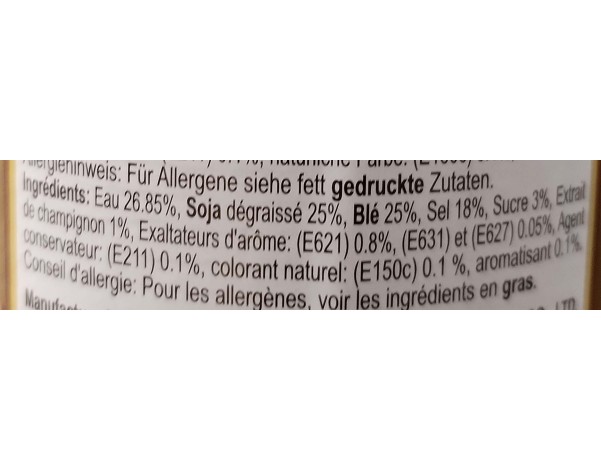 SAUCE DE SOJA AUX CHAMPIGNONS