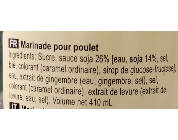 SAUCE MARINADE POULET