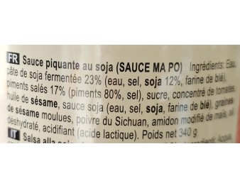 SAUCE PIQUANTE AU SOJA