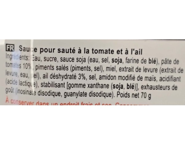 SAUCE POUR CREVETTE A LA TOMATE ET AIL