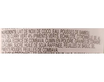 SOUPE DE CURRY VERT