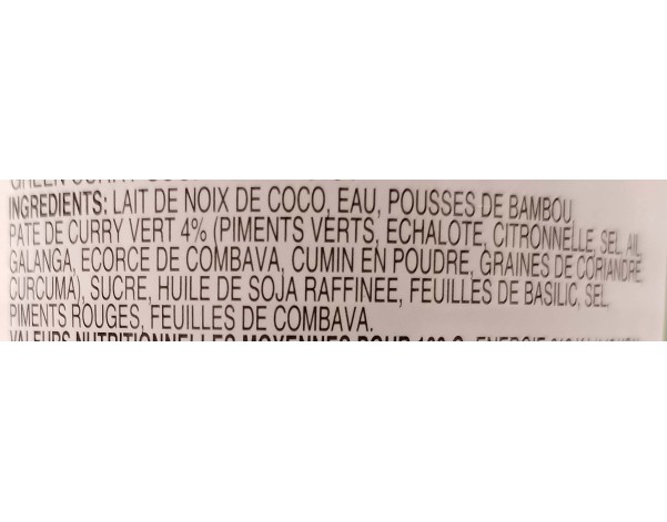 SOUPE DE CURRY VERT