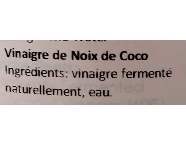 VINAIGRE DE NOIX DE COCO 4.5°