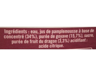 BOISSON PAMPLEMOUSSE GOYAVE ET FRUIT DU DRAGON