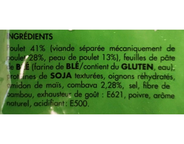 PROMO BOUCHEE AU POULET ET COMBAVA 20 P. ****