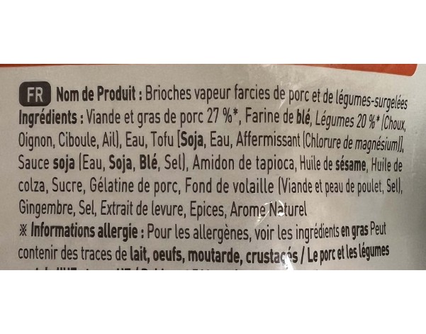 BRIOCHE A LA VIANDE DE PORC ET LEGUMES 20 P. ****
