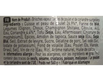BRIOCHE A LA VIANDE DE POULET ET CORIANDRE 20 P. ****