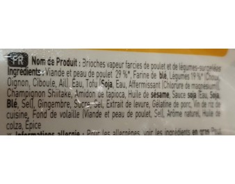 BRIOCHE A LA VIANDE DE POULET ET LEGUMES 20 P. ****
