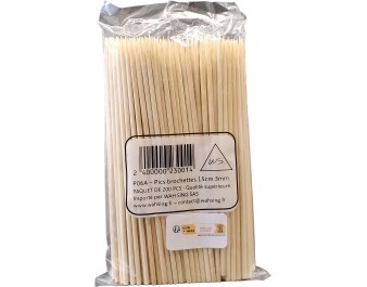 BROCHETTE EN BAMBOU 15 CM 3 MM 200 P.